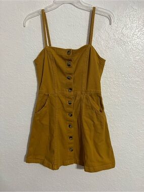 Divided H&M  Sleeveless Mustard Color Denim Dress Women's Sz Us 6 Jeans #04